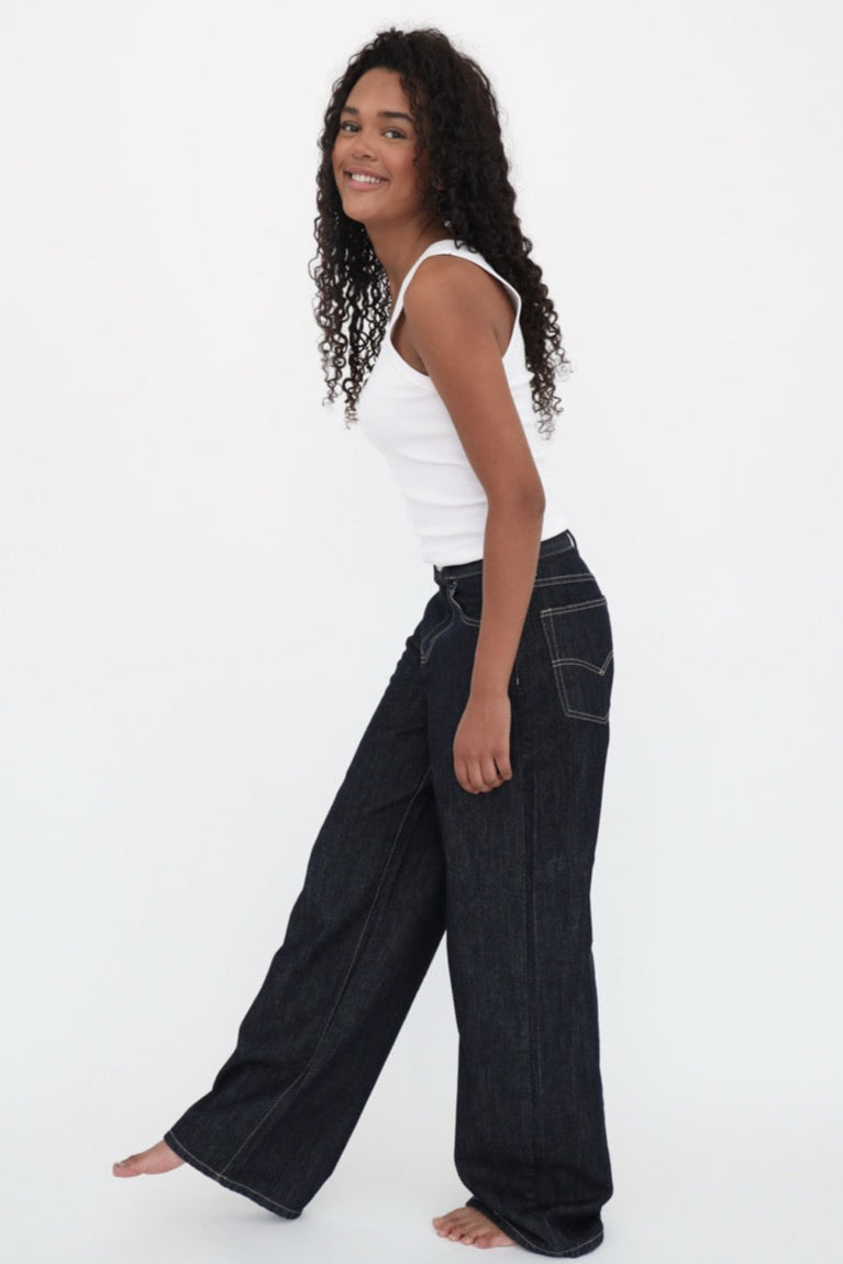 "Wide leg" jeans dark blue tall