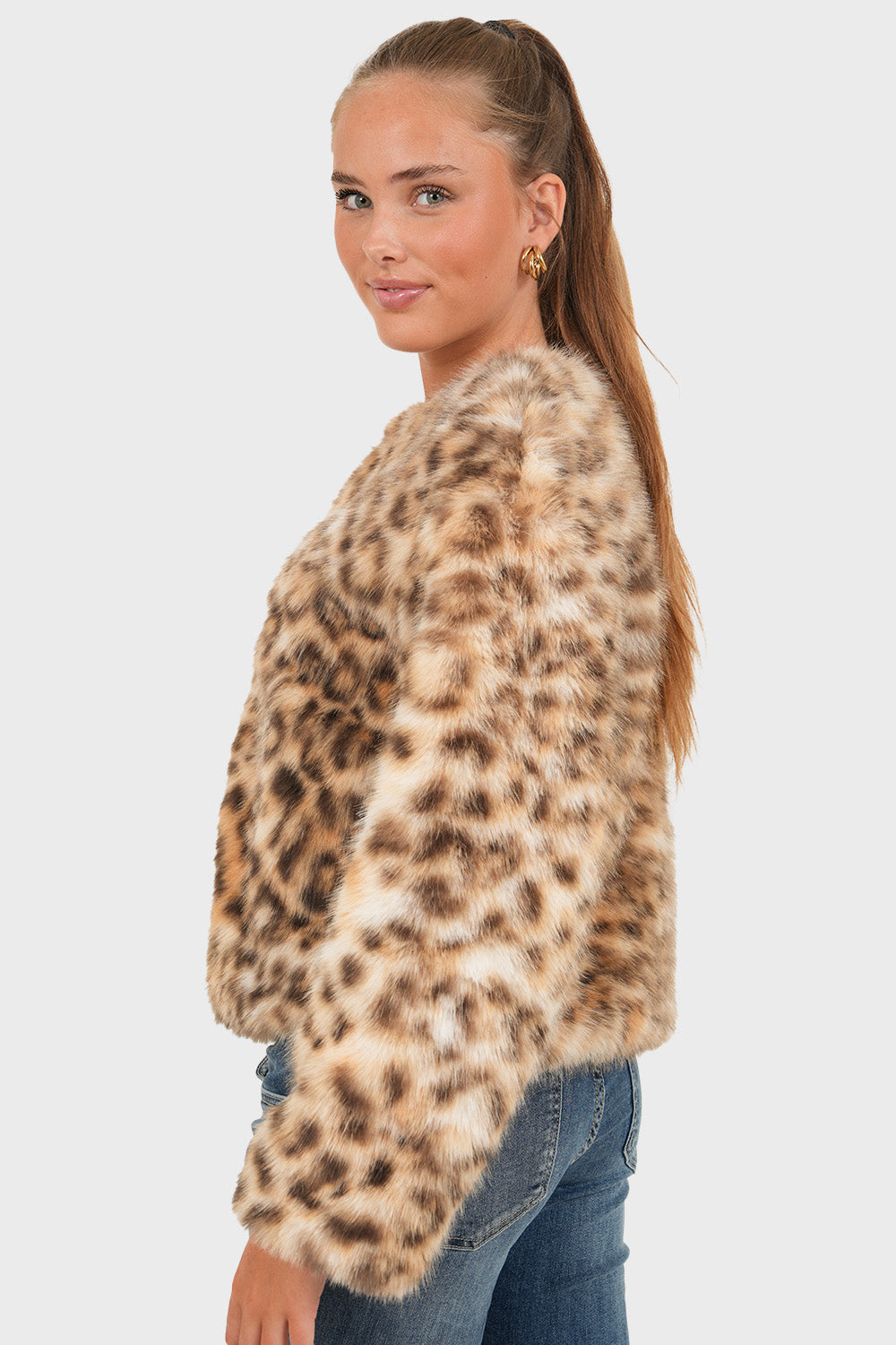 "Furry" leopard jacket