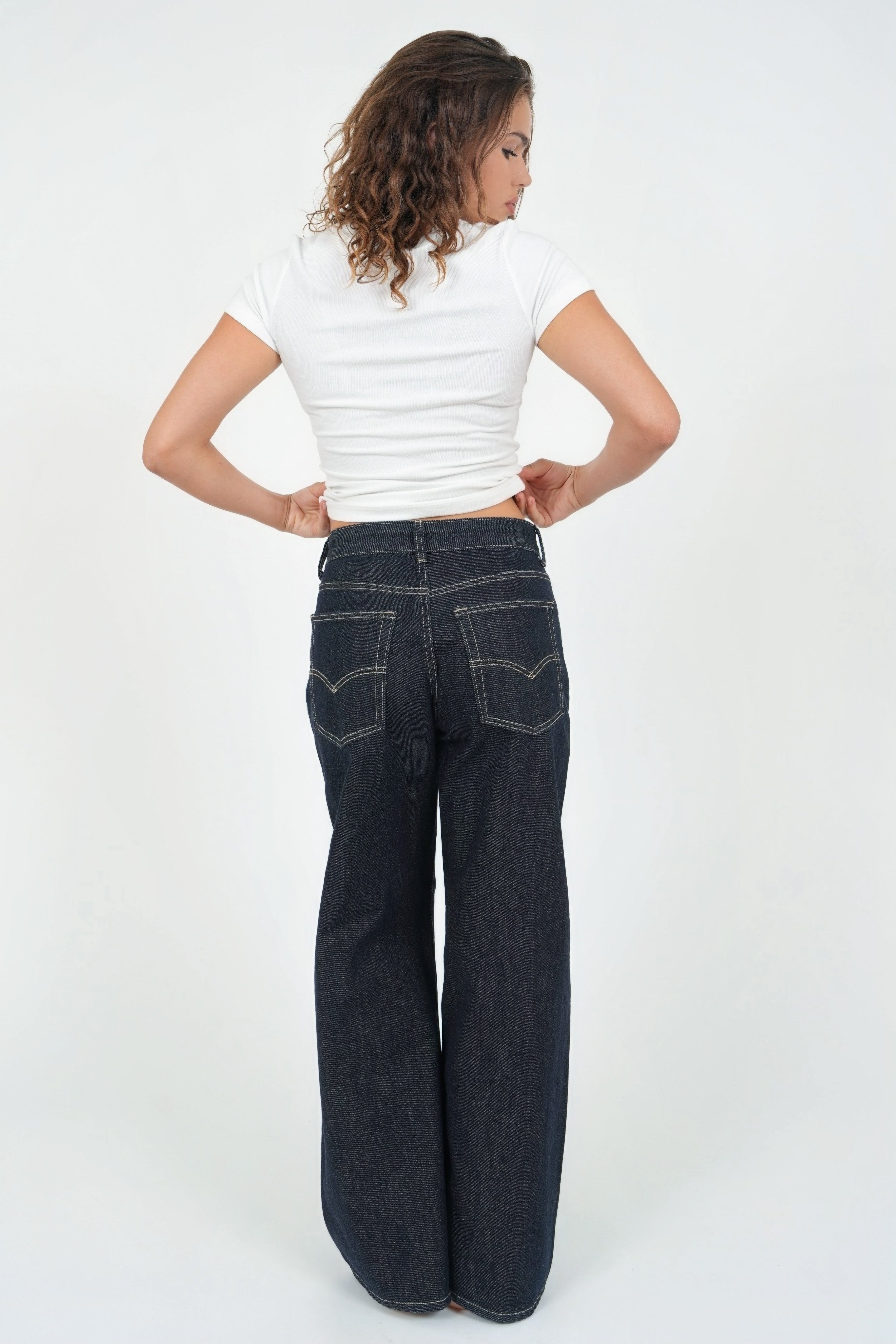 "Wide leg" jeans dark blue