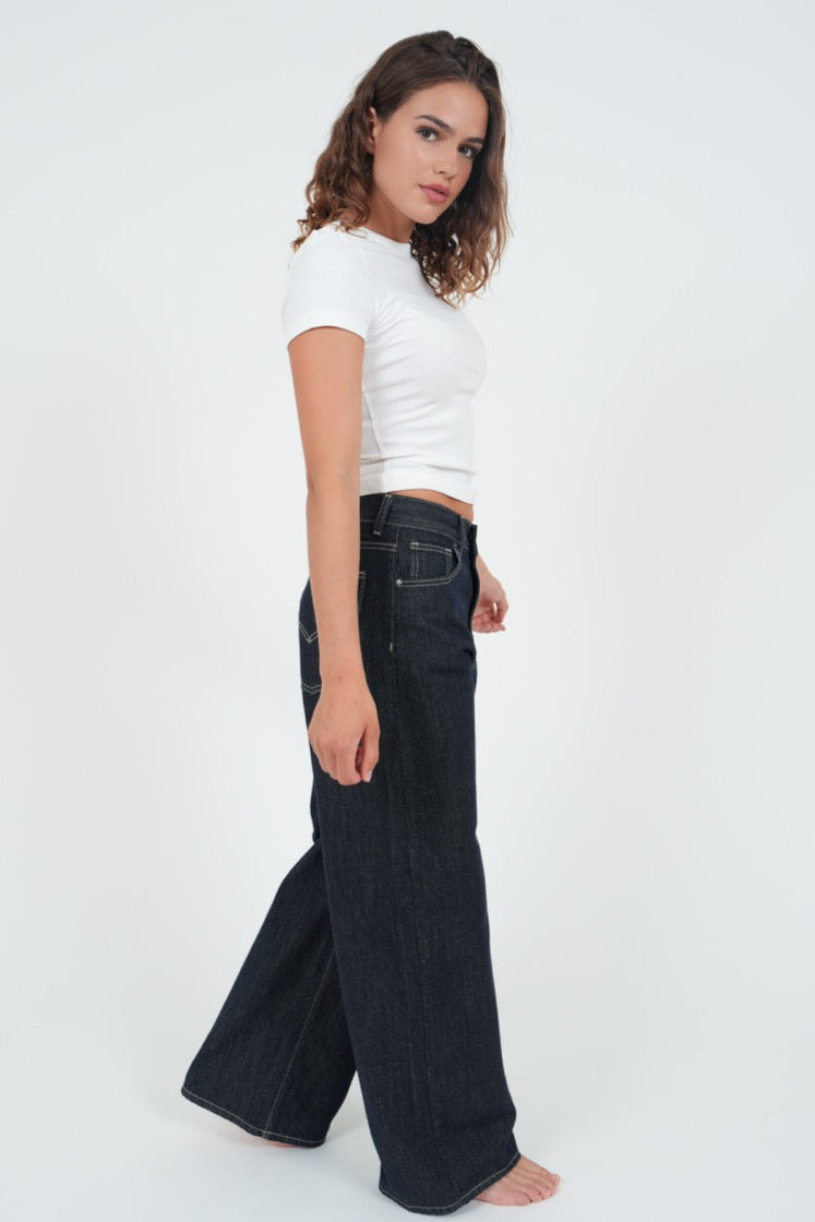 "Wide leg" jeans dark blue