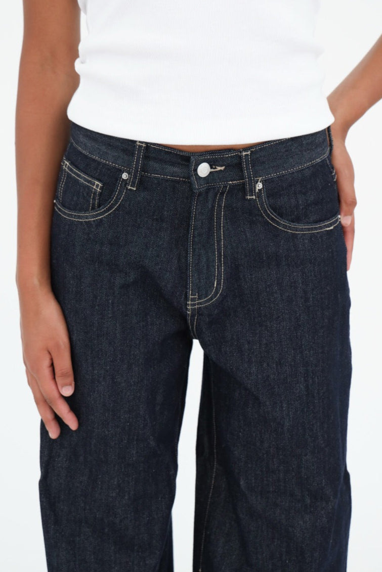 "Wide leg" jeans dark blue tall