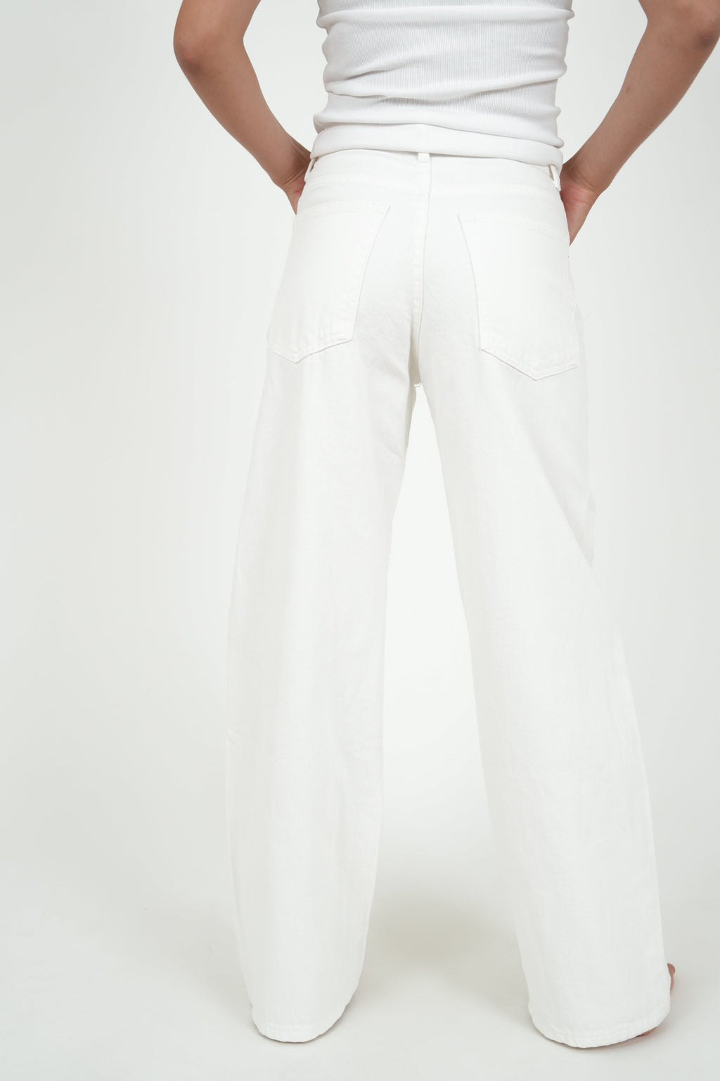 "Wide leg" jeans white