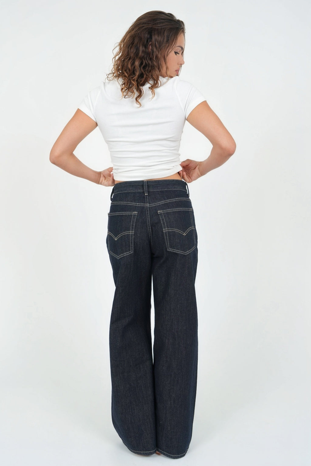 "Wide leg" jeans dark blue