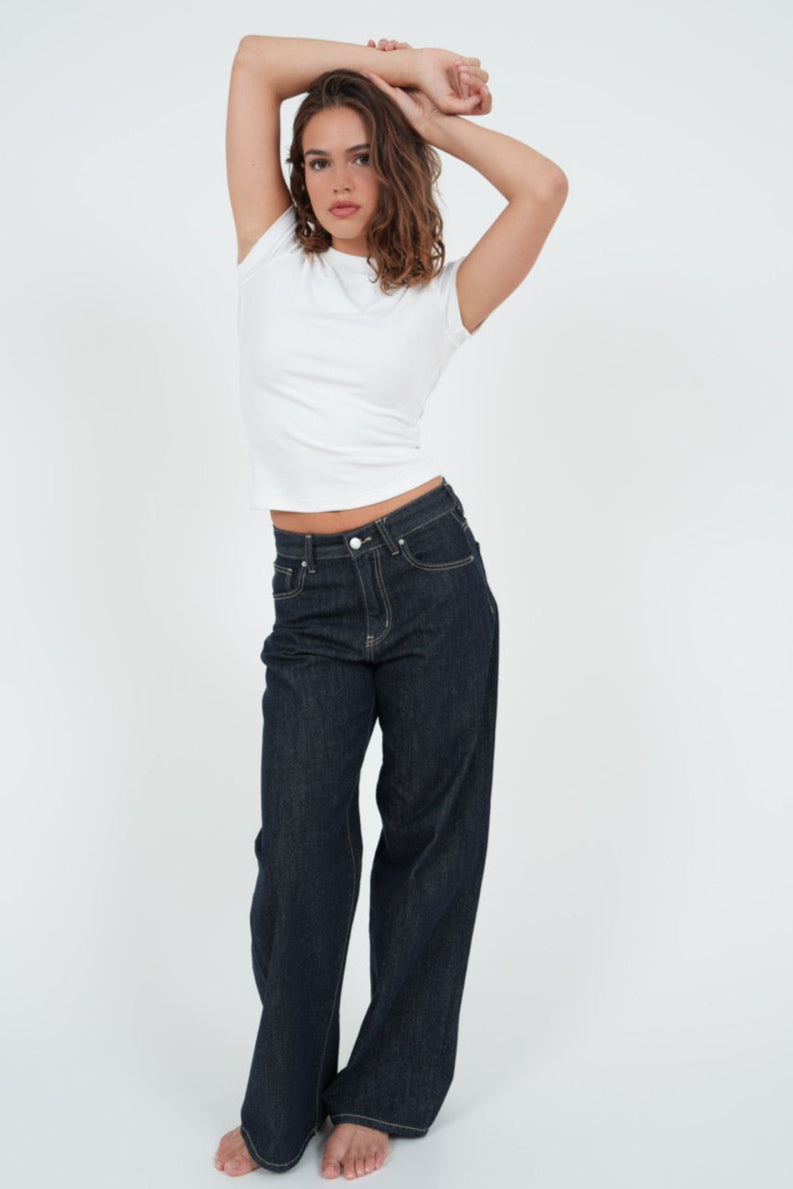 "Wide leg" jeans dark blue