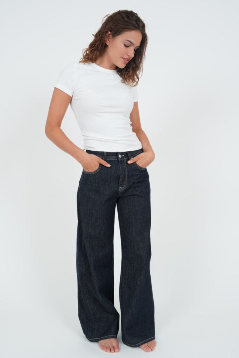 "Wide leg" jeans dark blue