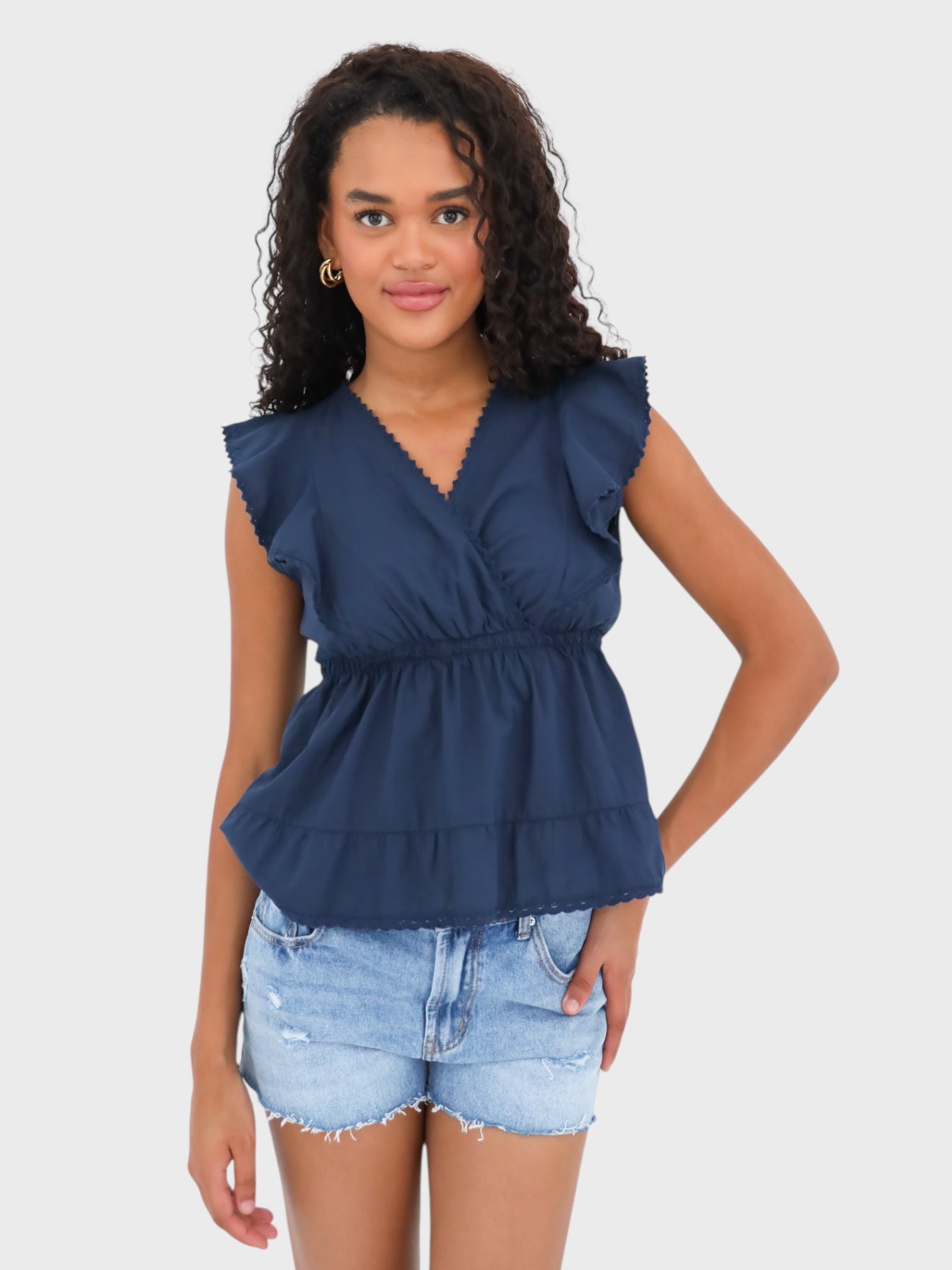 "Blooming" blouse navy