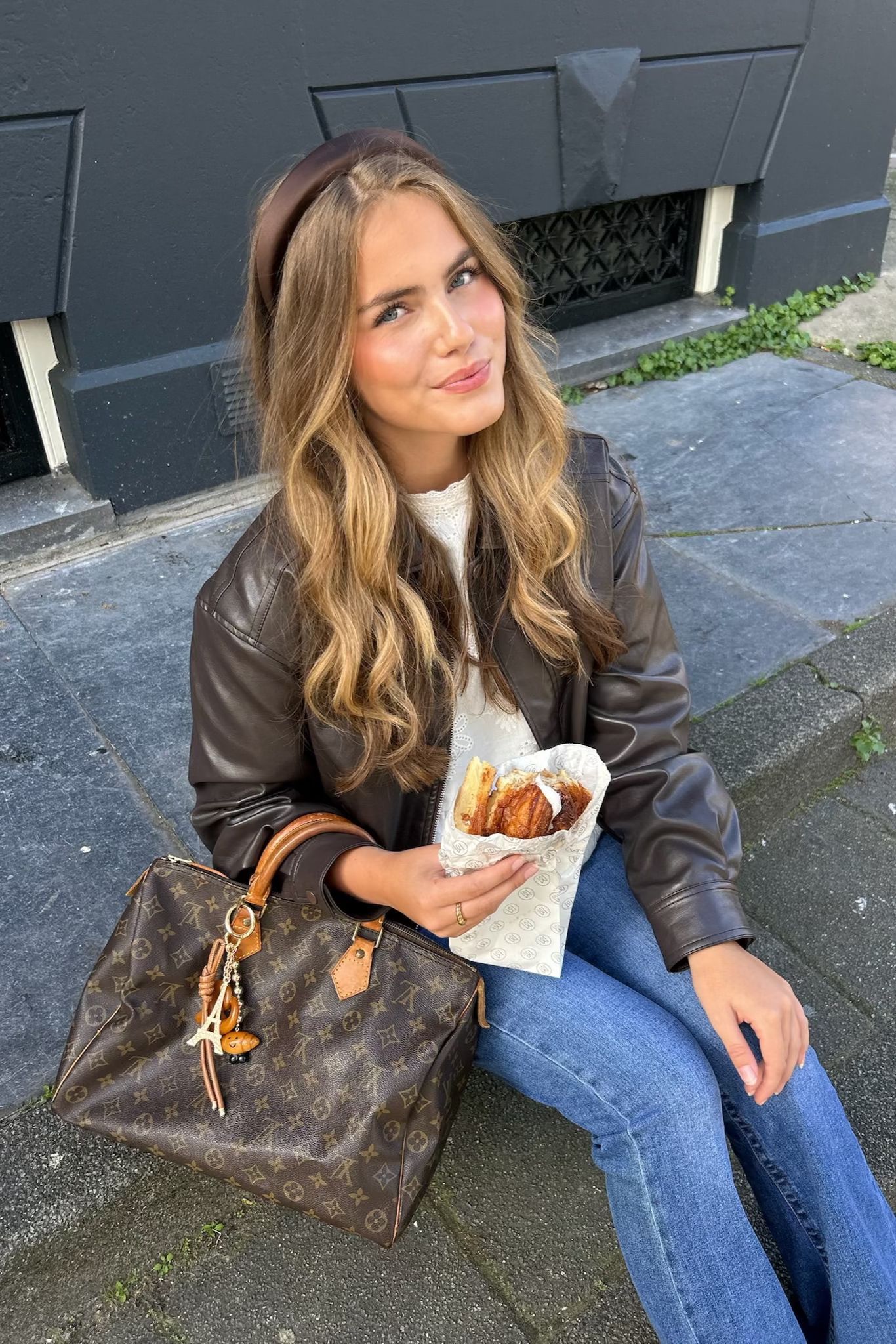 "Hazel" leather jacket brown