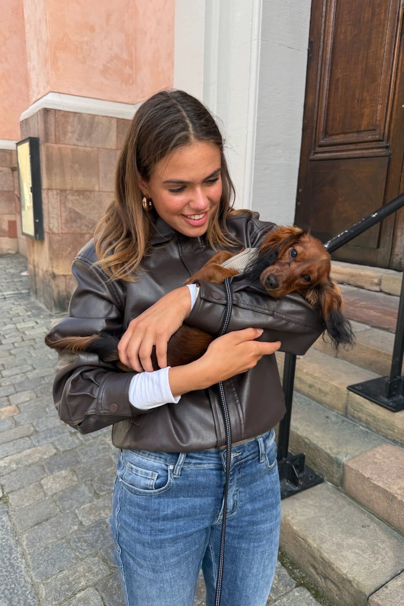 "Hazel" leather jacket brown