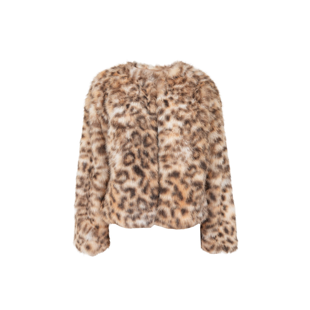 "Furry" leopard jacket