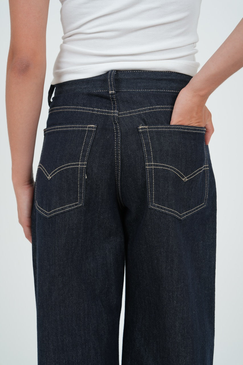 "Wide leg" jeans dark blue