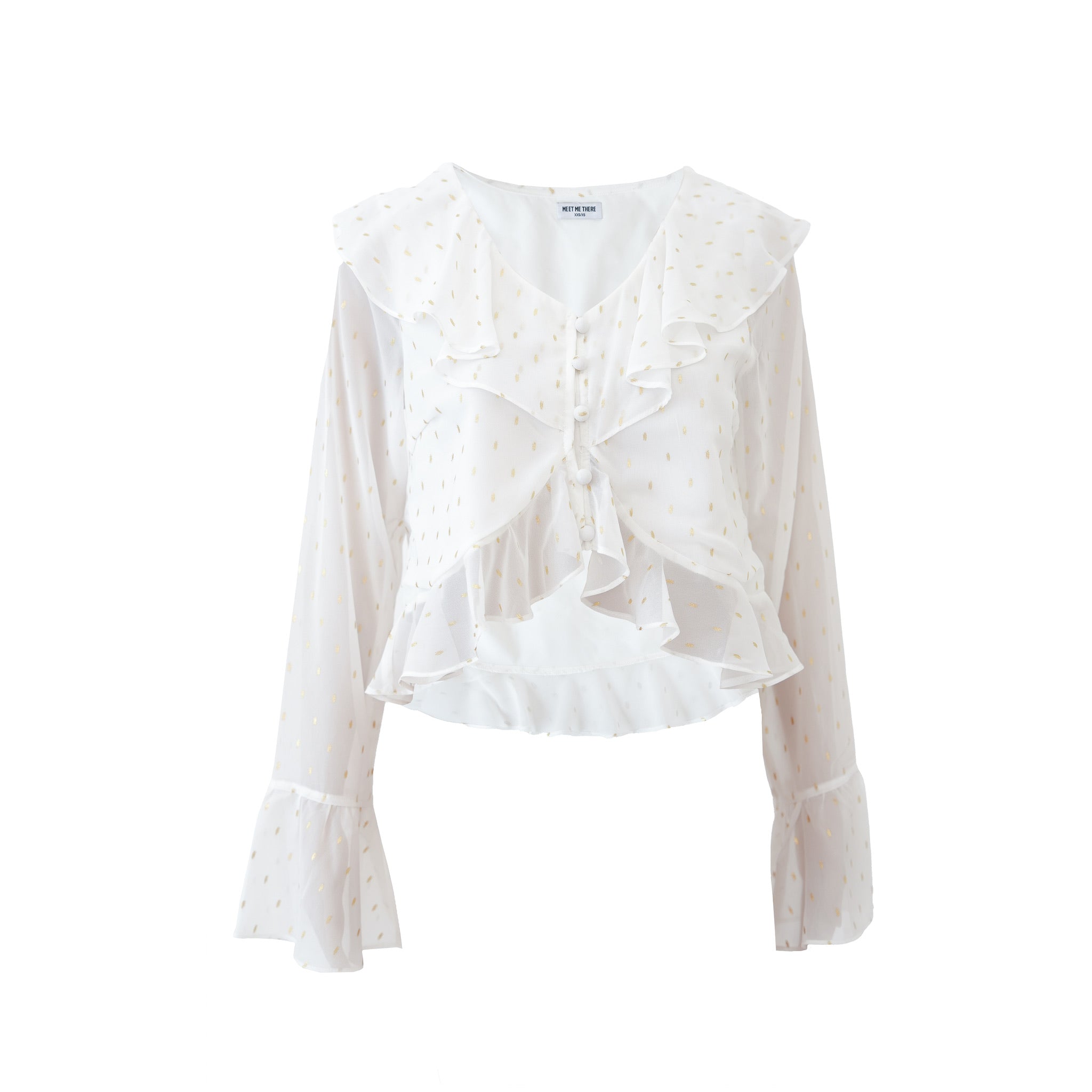 "Ruffle" blouse white